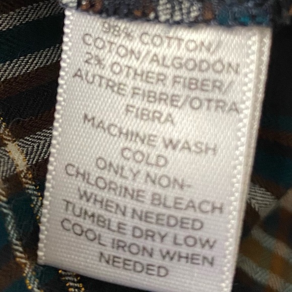 LOFT Softened • Shimmery Gold Thread Plaid Top - Picture 5 of 13